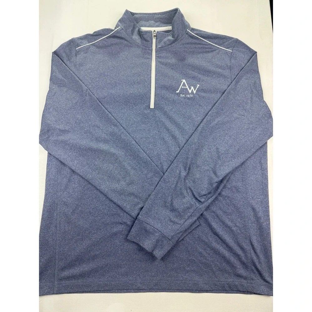 johnnie-O Quarter Zip Pullover Large Blue AW Est 1970 Performance Top